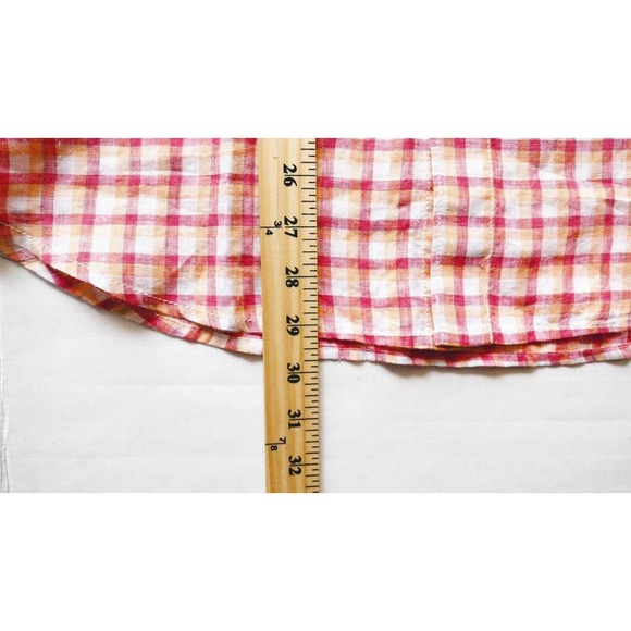 Tommy Bahama Men's Size M Camp Shirt St. Croix Check Clarete Linen New - Picture 7 of 8